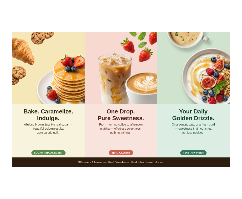 NXsweets Allulose Syrup , Zero Sugar Sweetener, Keto & Low Glycemic