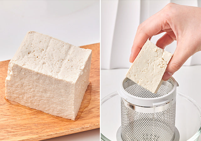[DAJJAGOJJA] Tofu Press Dishwasher Safe with Drip Tray, Remove Water from Tofu in 10-20 Minutes, Vegan-Friendly Food Squeezer, Improve Tofu Taste, BPA-Free Tofu Presser