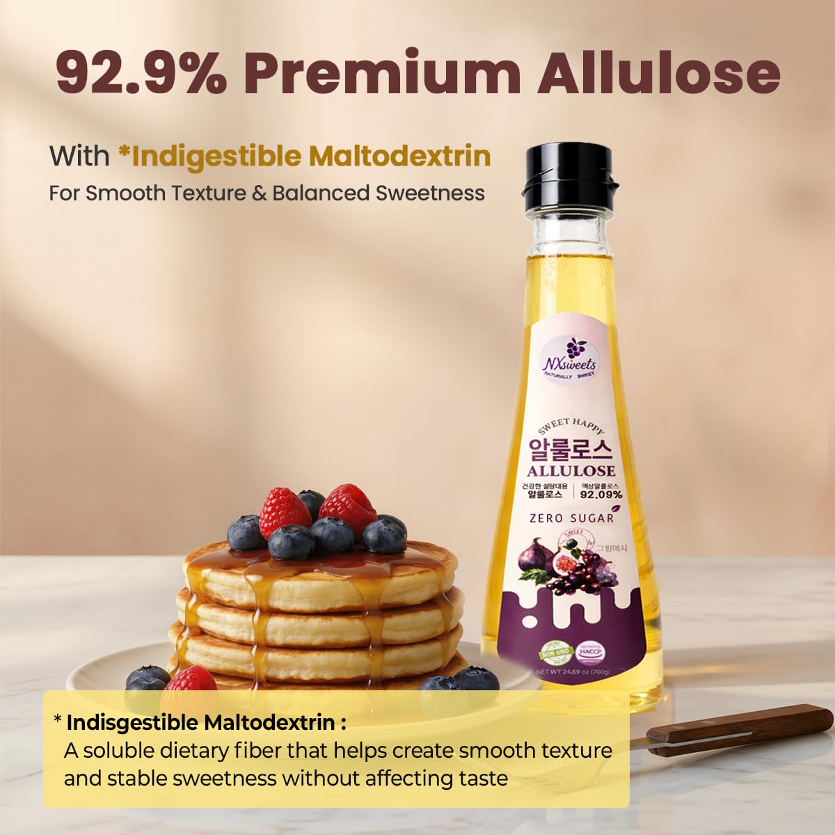 NXsweets Allulose Syrup ,  Zero Sugar Sweetener, Keto & Low Glycemic