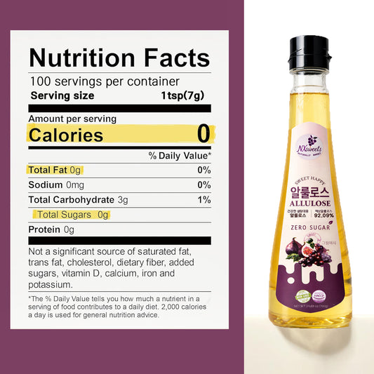 NXsweets Allulose Syrup ,  Zero Sugar Sweetener, Keto & Low Glycemic